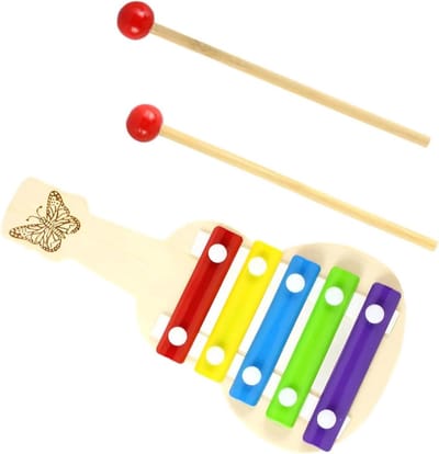 Houten Klokkenspel - Percussie Instrument - Muziek Leren - Nauwkeurig Afgestemd - 21 cm - Gekleurd