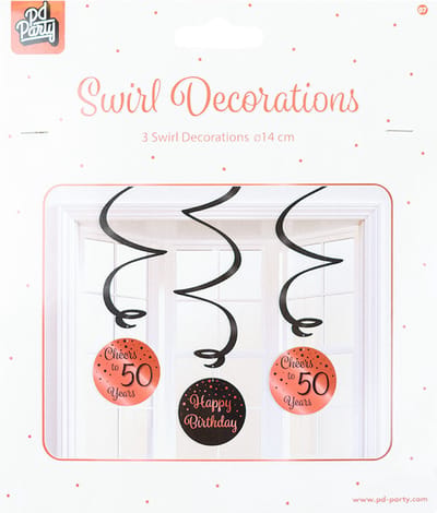 Swirl decorations rose/black - 50