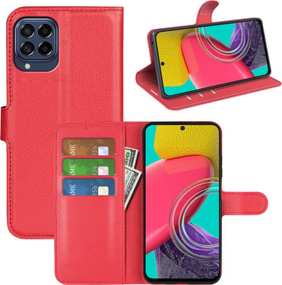 MobyDefend Hoesje - Geschikt voor Samsung Galaxy M53 - Kunstleren Wallet Book Case (Sluiting Voorkant) - Rood