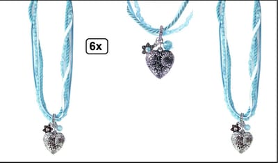 6x Ketting Tiroler edelweis blauw - tirol apres ski oktoberfest bier feest landen winter sport festival thema party