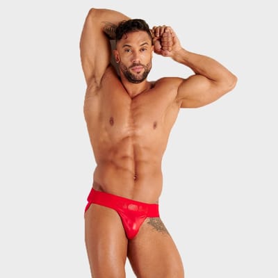 WOH heren microfiber jockstrap night universe rood
