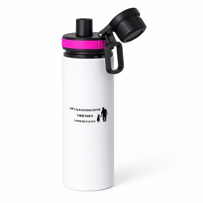 Hacebo® - opa en kleindochter vrienden voor het leven waterfles met draaidop roze - Vriend - opa/kleindochter - opa cadeautjes - cadeau - kado - geschenk - kleindochter verjaardag - kleindochter artikelen - water fles - 850ML