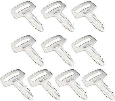 Dailygoods - Ontsteking Schakelaar Sleutels - Vervangingssleutels - Zilver - Compatibel met Graafmachines - Set van 10 sleutels voor Bouwmachines