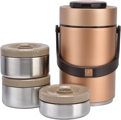 Geïsoleerde Lunchbox RVS met 3 Lagen voor Warm en Koel Houden