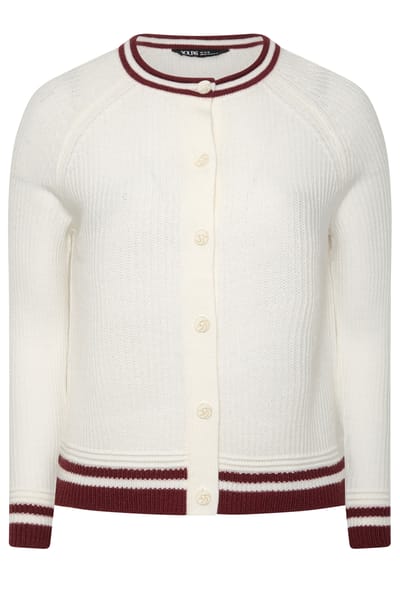 Yours Ivoorwit Vest Met Contrasterende Rand Size 42-44