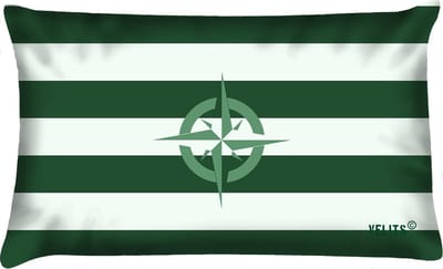 Sierkussen - Buitenkussen Groene Vingers Waterafstotend Bootkussen Streep Kompas - Groen - 60 Cm X 40 Cm