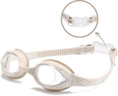 Maesy Kinder Zwembril Sammy - 3 t/m 6 Jaar - UV-Bescherming - Anti Condens - Duikbril voor Kinderen - Ecru