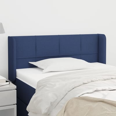 vidaXL - Hoofdbord - met - randen - 93x16x78/88 - cm - stof - blauw