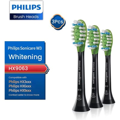 Têtes de brosse de rechange Philips, 3 pièces, applicables à: Brosses à dents électriques Philips HX3, HX6, HX9 HX9043 HX9053 HX9063 HX9073