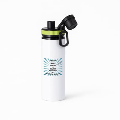 Hacebo® - 50 jaar Sarah en Abraham cadeau - waterfles met draaidop groen - Hoera 50 jaar - met opdruk - hoera 50 jaar - Jubileum man en vrouw - Jarig - Grappige tekst - water fles - 850ML
