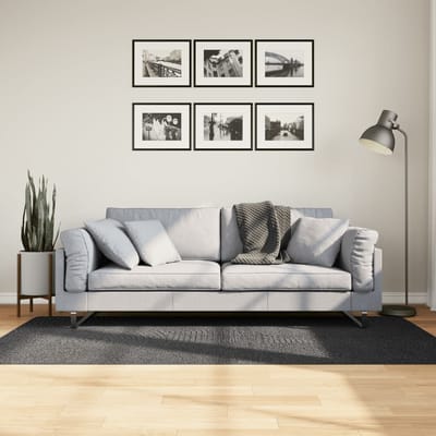 vidaXL Vloerkleed IZA laagpolig Scandinavisch 100x200 cm antraciet