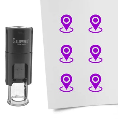CombiCraft Stempel locatie pin 10mm rond - paarse inkt - per 1 stuk
