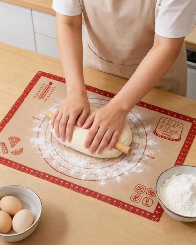 Grote Silicone Bakmat 70×50 cm, Antislip Keukenmat voor Brood, Pizza en Fondant, Voedselveilig en BPA-vrij