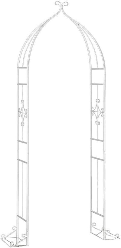 Tuin Boog - Klimboog Klimrek - Planten Klimmen - Uitschuifbare Dwarsbalk - 205x80cm - Wit