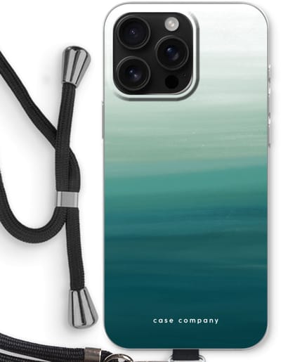 Case Company® - Hoesje met koord geschikt voor iPhone 16 Pro Max hoesje met Koord - Ocean - Telefoonhoesje met Zwart Koord - Bescherming aan alle Kanten en Over de Schermrand