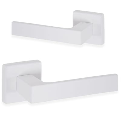 Eliot® deurklink op rozet - mat wit - met terugslagveer - incl. bevestigingsmateriaal