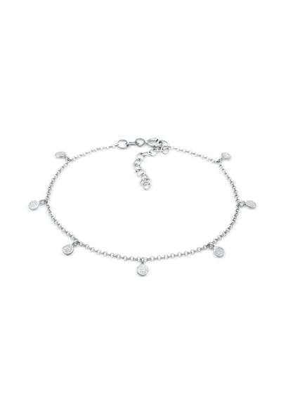 Elli - Armband - Dames Plaatje hanger rond gestructureerd in 925 Sterling Zilver - Dames
