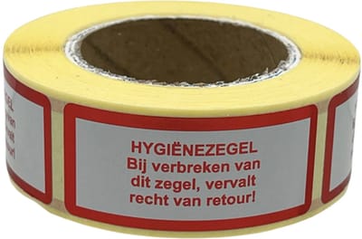 250x Hygiene Etiketten 21x48mm | Retourpreventie stickers | Veiligheidzegels | Garantiezegels Webshop | Fraudepreventie | manipulatiebestendige stickers | Ter voorkoming van retourmisbruik | Duurzaam FSC Gecertificeerd en 40% biobased lijm
