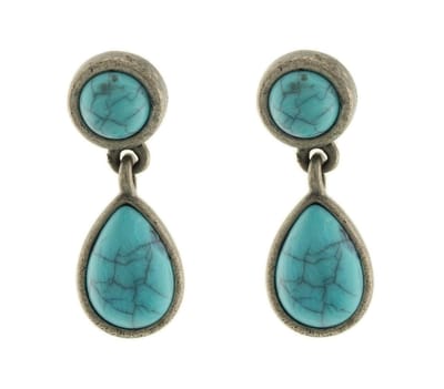 Behave - Oorbellen vintage stijl met blauwe natuursteen - 3 cm