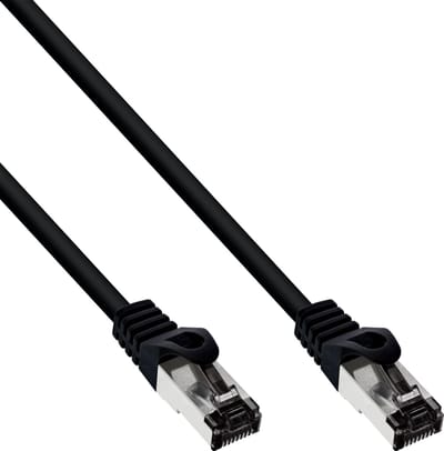InLine® Patchkabel, S/FTP (PiMf), Cat.8.1, 2000MHz, halogeenvrij, zwart, 0,3m