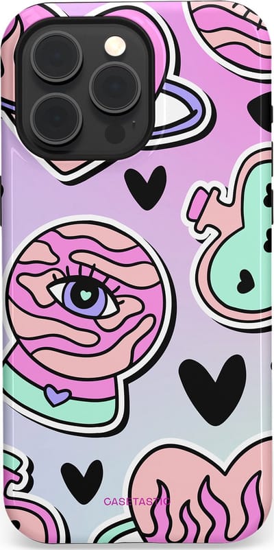 Casetastic Hoesje Geschikt voor Apple iPhone 15 Pro Max Magsafe - Stijlvolle Beschermende Duo-layer Case - Pastel Popart