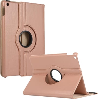 Hoes - Geschikt voor Apple iPad 7 (2019) - 10.2 inch - 7e Generatie - 360 Graden Draaibare Hard Cover Case - Tablet Hoesje Draaibaar - Rosé goud