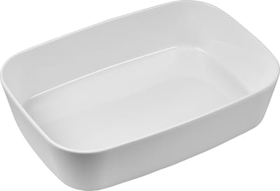 Rosti Modula Ovenschaal – Ovenschotel – Versterkt Porselein – Hittebestendig tot 350 Graden – Geschikt voor Oven en Vriezer – Vaatwasmachinebestendig – Scandinavisch Design – Wit – 35 x 25 x 8 cm