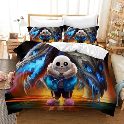 3D Geprint Undertale Spel Frisk Sans Papyrus Beddengoed Collectie Jongens Meisjes Twin Queen Size Dekbedovertrek Kussensloop Bed Kinderen Volwassene 70x133cm 2pcs