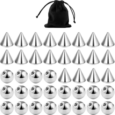 40 stuks piercing-ballen, 1 opbergtas, piercing-ballen, roestvrij stalen piercing-ballen, piercing-prieel, sieradenaccessoires, Eén maat