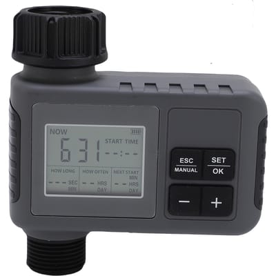 Automatische Besproeiingstimer LCD-scherm Getimede Watercontroller voor 3 4 1 2 Inch Kraan Buiten Tuin Courtyard gray