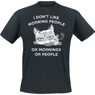 Tierisch - Fun T-shirt - I Don’t Like Morning People... - L tot 4XL - voor Mannen - zwart