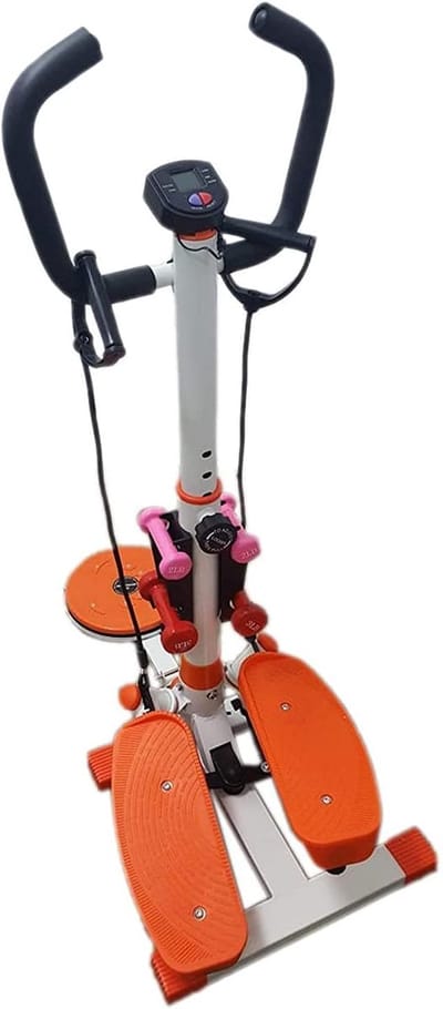 Stepper Twister - Thuis Fitness - Cardio Training - Inclusief Accessoires - 120 cm Hoog - Wit