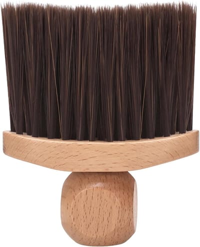 Nekborstel Kappers - Haar Afstofborstel - Haar Knippen - Massief Houten Handvat - 10 x 3.7 cm - Bruin