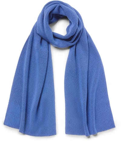 FALKE Scarf Half-Cardigan Merino sneldrogend warm wol wintersjaal unisex blauw - maat ONESIZE