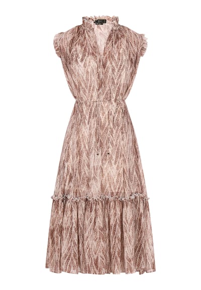 Faina Jurk Dames Bruin Veelkleurig