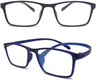 Leesbril 2-pack - Brede montuur - Comfortabel lezen - Blauwlichtfilter - 140 mm breed - Transparant