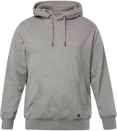 JP 1880 - Heren - Hoodie capuchontrui print op de achterkant - Donkergrijze melange - Maat 4XL