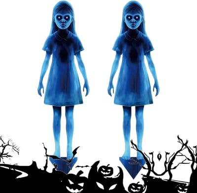 Halloween Tuindecoratie - Gazonpaal Spook - Feest Versieren - Spookontwerp Met Gravure - 42 x 13 x 2 cm - Zwart