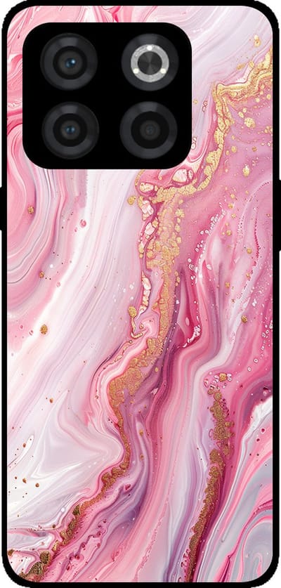 Smartphonica Telefoonhoesje Geschikt voor OnePlus 10T met marmer opdruk - TPU backcover case marble design - Roze geschikt voor OnePlus 10T