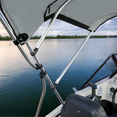 Raket Launcher Klem - Bimini Bevestiging - Watersport Accessoire - Verstelbare Aluminium Klem - Tot 19m Breedte - Metallic