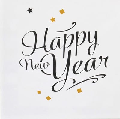 RIETHMULLER - 20 goudkleurige Happy New Year servetten
