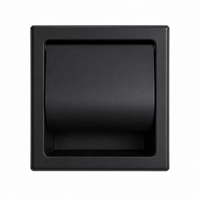 Via Fectio® Inbouw Toiletrolhouder - WC Rolhouder Met Klep - Mat Zwart