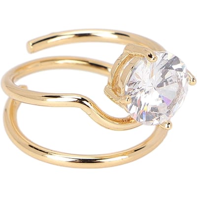 Bague d'ongle pour femme en cuivre électroplaqué, bague d'ongle exquise et élégante pour nail art, or blanc beige
