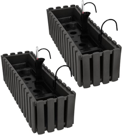 KADAX Balkonbloembak - Grijs - 60cm - PVC - Geschikt Voor Binnen & Buiten