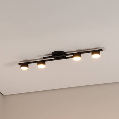 EMIBIG LIGHTING Plafondlamp Fragment, zwart, lengte 86 cm, metaal, 4-lamps.