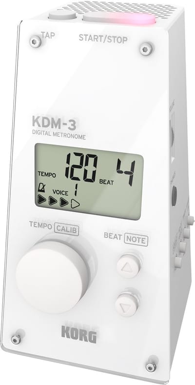 KORG KDM-3 DIGITALE METRONOOM Het hoogwaardige topmodel van de KORG-metronomen in wit.