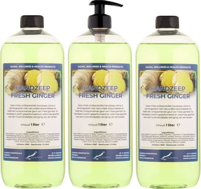 Handzeep Fresh Ginger 1 liter - met gratis pomp - set van 3 stuks