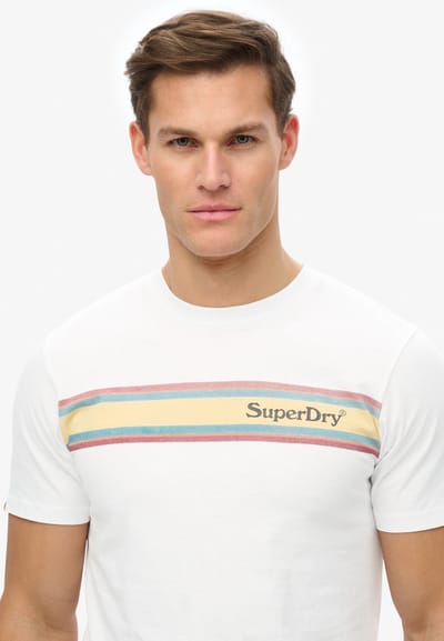 Superdry - Relaxt gestreept T-shirt met logo van evenement - Heren - T-shirts