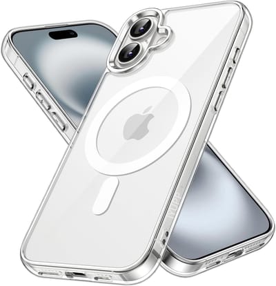 IYUPP Hoesje Geschikt voor iPhone 16 Hoesje - Geschikt voor MagSafe - Shockproof Back Cover - Transparant