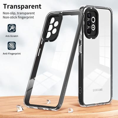 CHPN - Hoesje geschikt voor Samsung Galaxy A53 - Telefoonhoes - Transparant/Zwart - Phonecover - Telefoonhoedje voor Samsung
